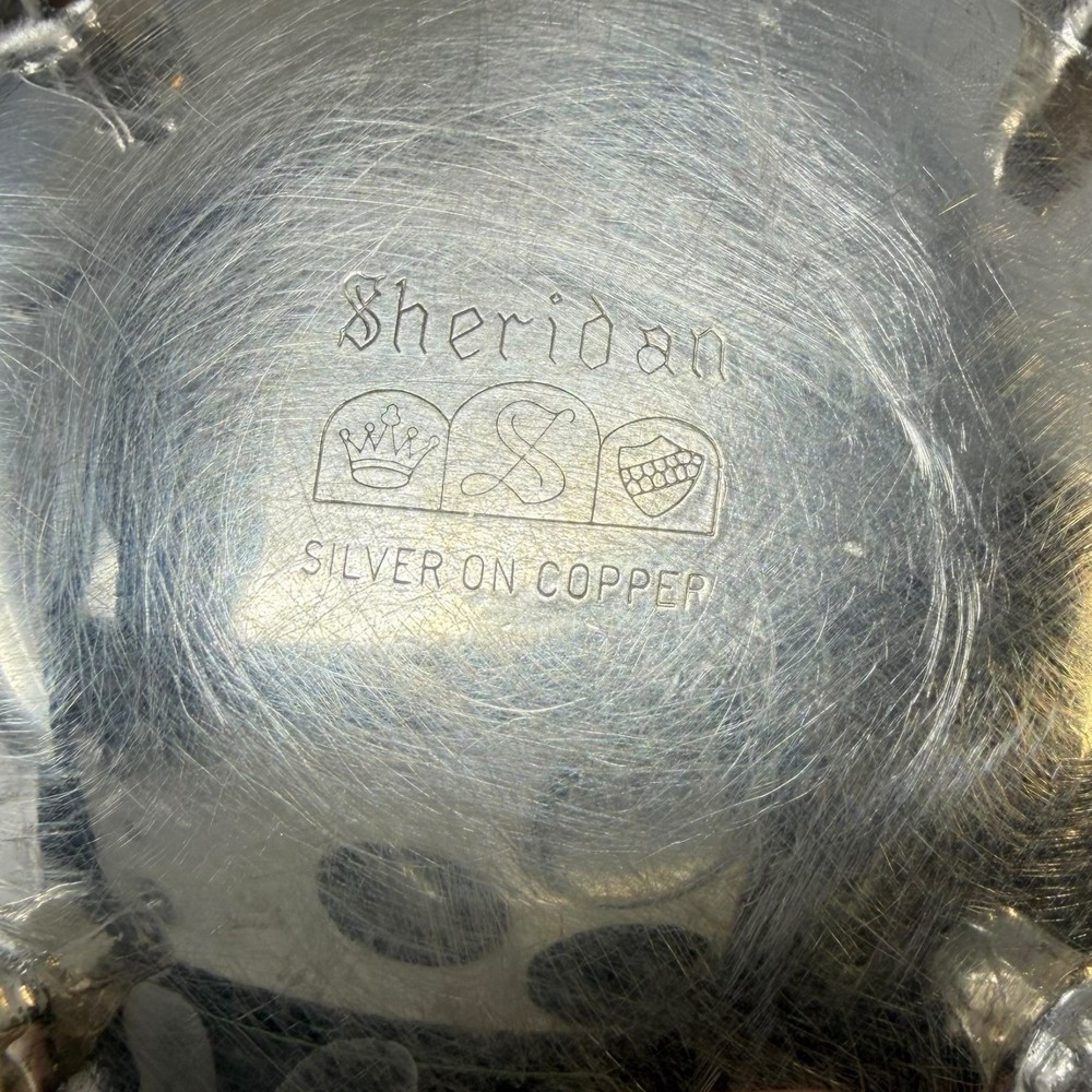 Vintage Sheridan Sugar Bowl Silver on Copper