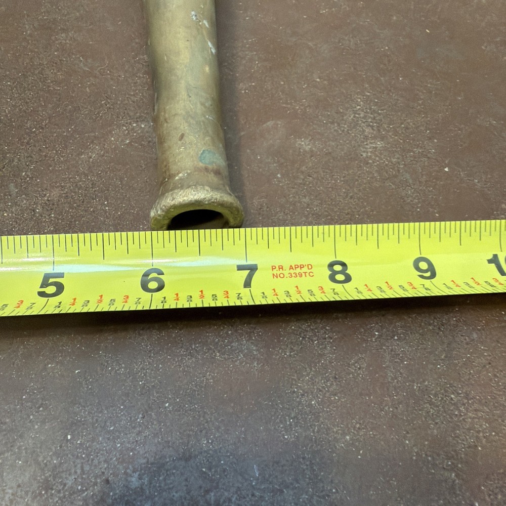 Vintage Solid Brass Fire Hose tapered Nozzle 10” with 2 “ threaded end