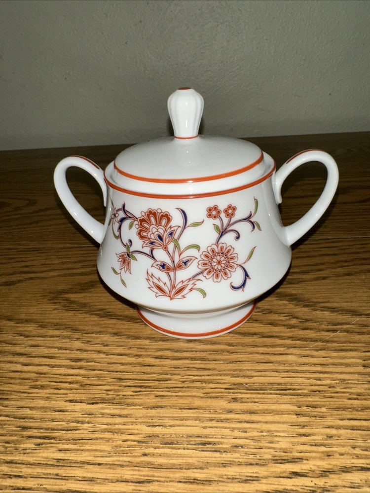 Vintage Noritake Firedance Sugar Bowl & Lid