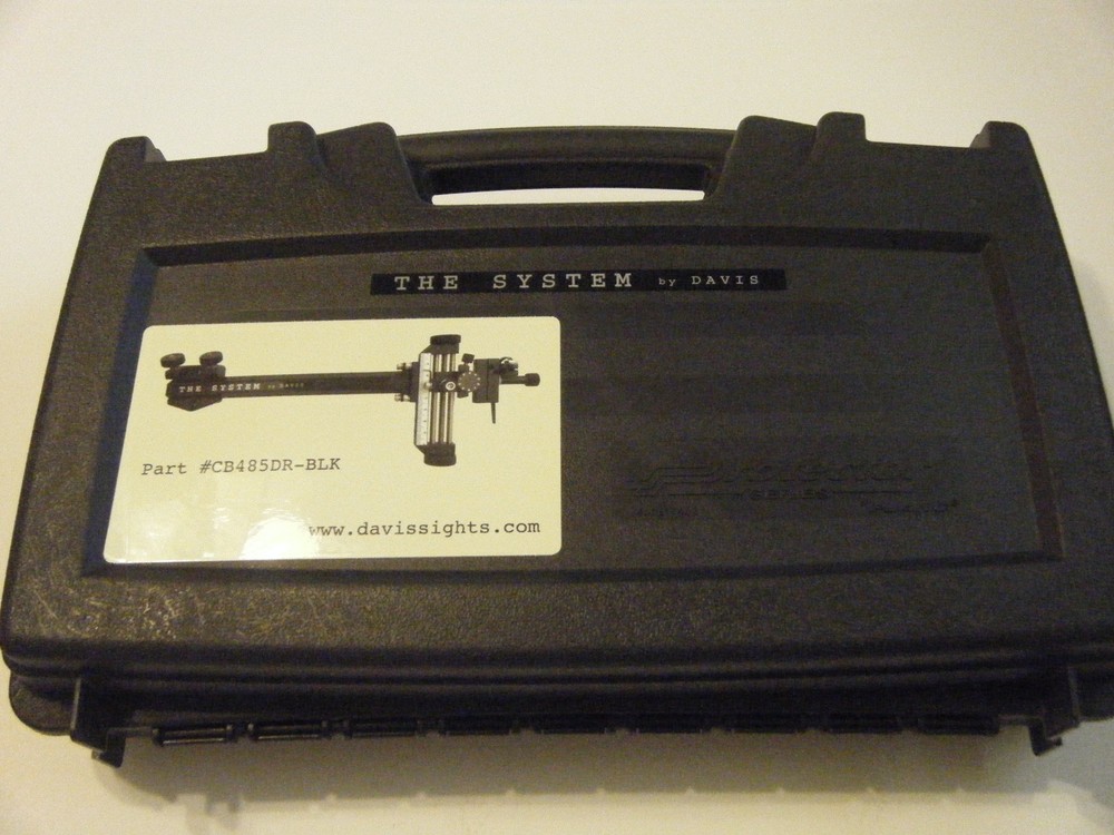 4" DAVIS TARGET SIGHT- Double knob-5.75 -black/pink knobs-scope .010 green.