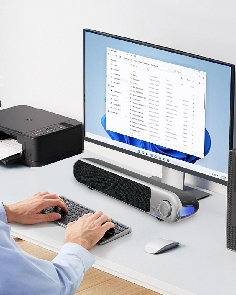 Powerful Soundbar Light Effects USB Computer Speaker for Desktop PC & Laptop V21