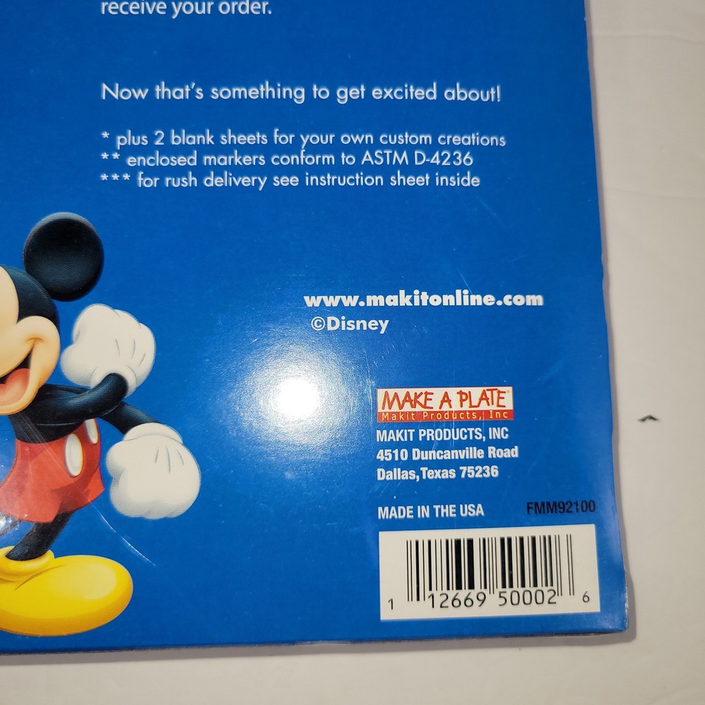 Disney Mickey Mouse Make A Plate Kit