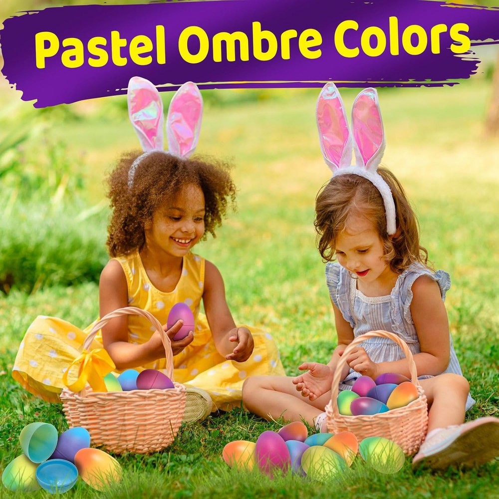 stargo 32 Pack - Plastic Easter Eggs Empty 3.2” Large Plastic Eggs Fillable fo