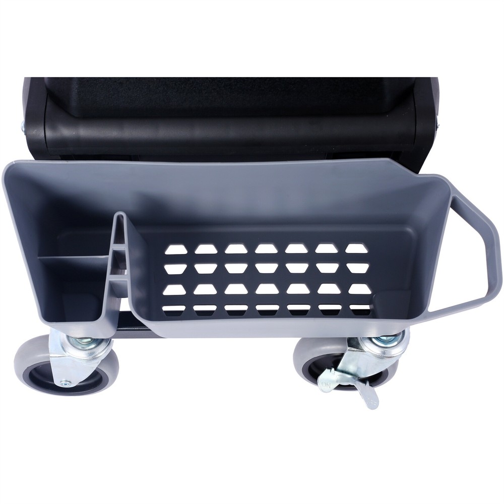 Garage Stool with Wheels Rolling Creeper with Soft Rubber Cushion Seating