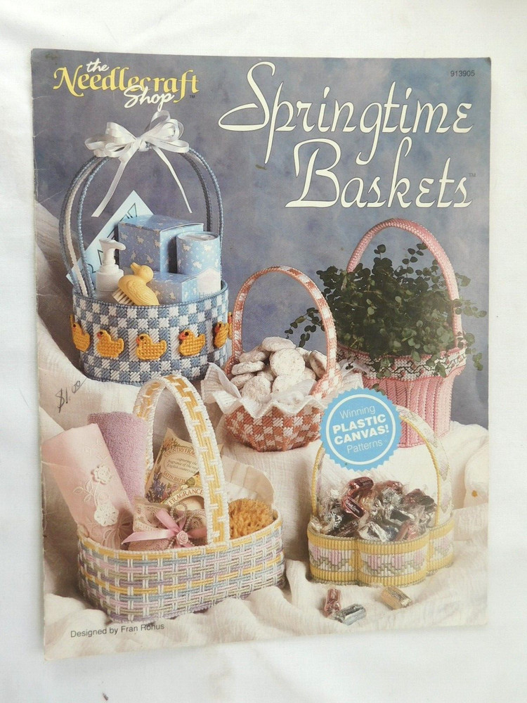 Springtime Baskets Plastic Canvas Pattern Leaflet by The Needlecraft Shop