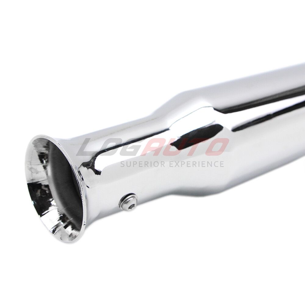 For Harley Cafe Bobber Chopper Motorcycle Exhaust Muffler Megaphone Pipe Silver