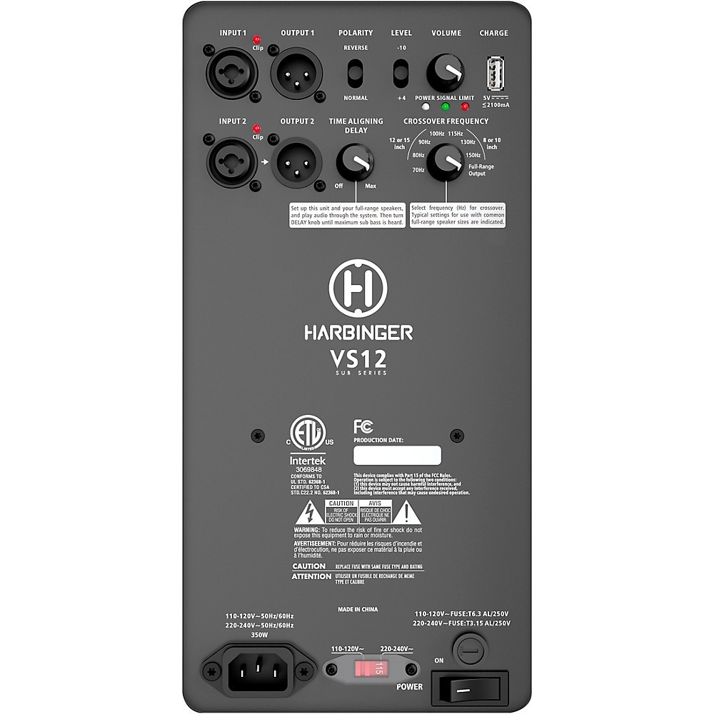 Harbinger VARI 2000 Powered Speakers Package w/VS12 Sub/Stands/Cables 10" Mains