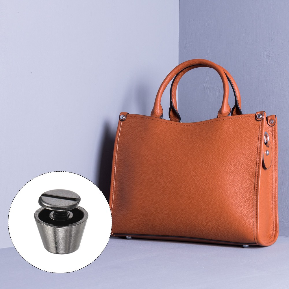 Screw Back Stud Spike (10x7mm) 12pcs, Flat Head Stud Rivets Gun-black