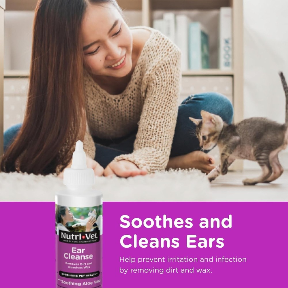 Effective Cat Ear Cleaner - 4oz Gentle Solution for Itchy Ears & Deodorizing
