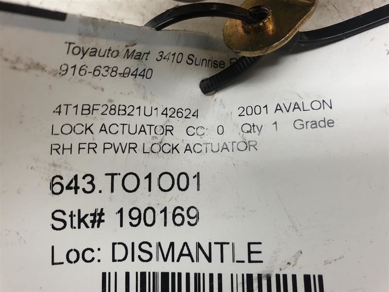 2001 TOYOTA AVALON PASSENGER SIDE FRONT DOOR LOCK ACTUATOR ASSEMBLY