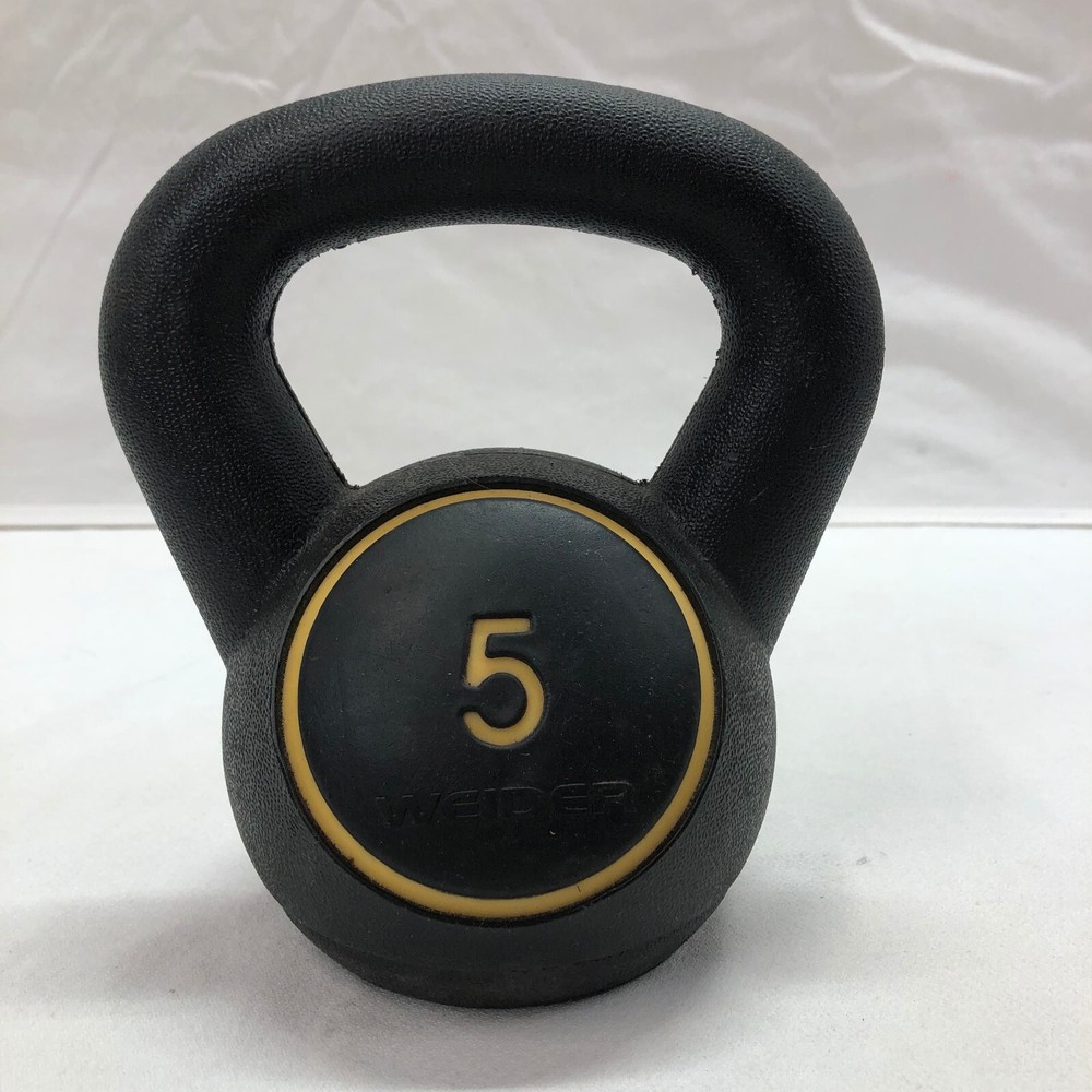 WEIDER 5 LB VINYL KETTLEBELL WEIGHT BLACK PREOWNED