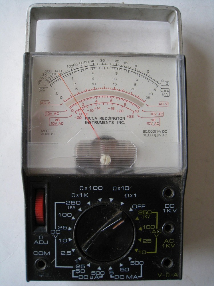Vintage Multi-meter Model VOM 910 in Carrying Case w/ Leads