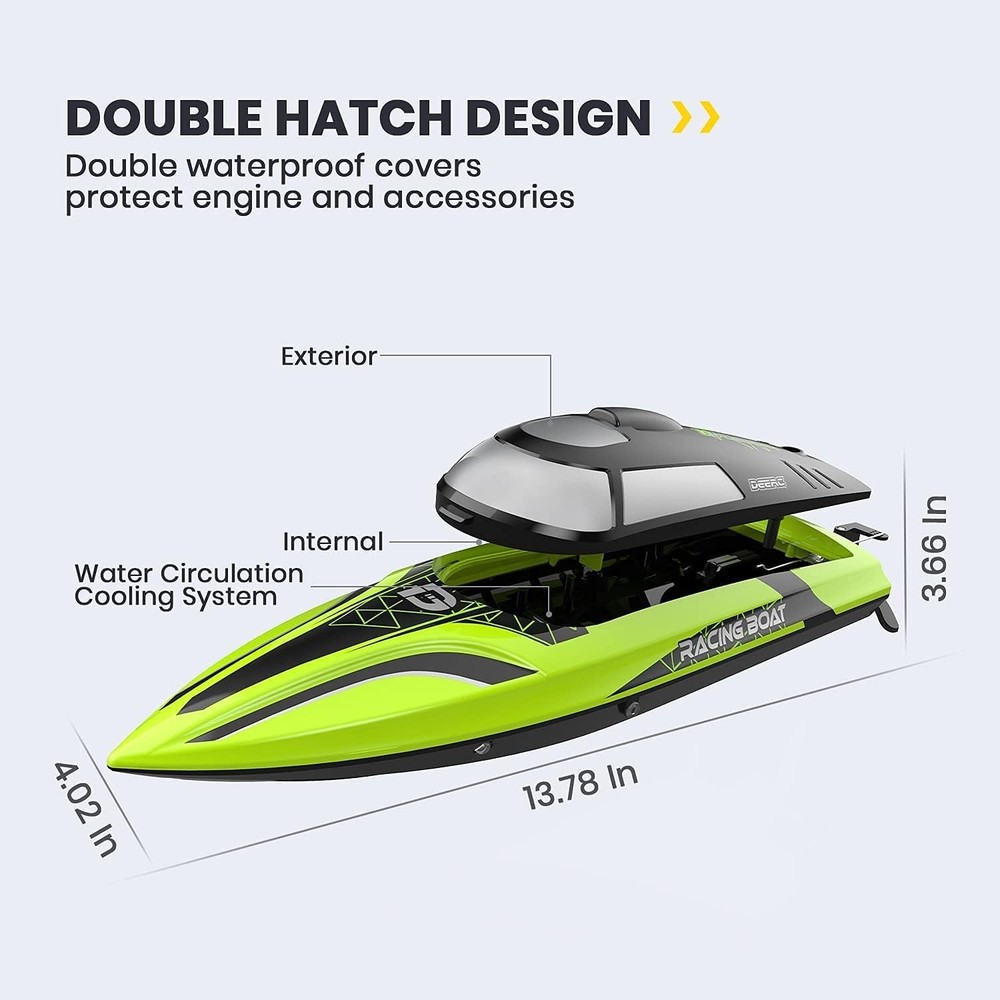 Self-Righting Remote Control Boat with Rechargeable Batteries & LED Light