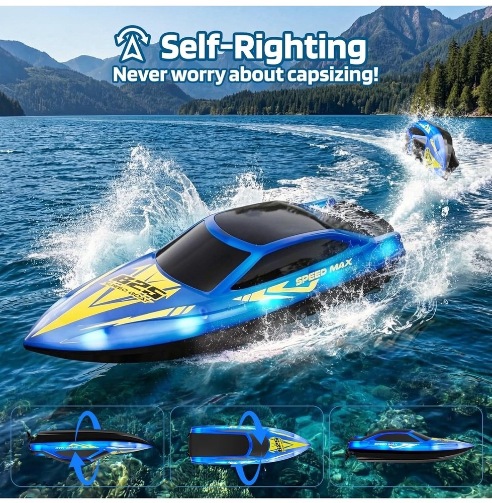 Remote Control Boat for Kids (Red & Blue)