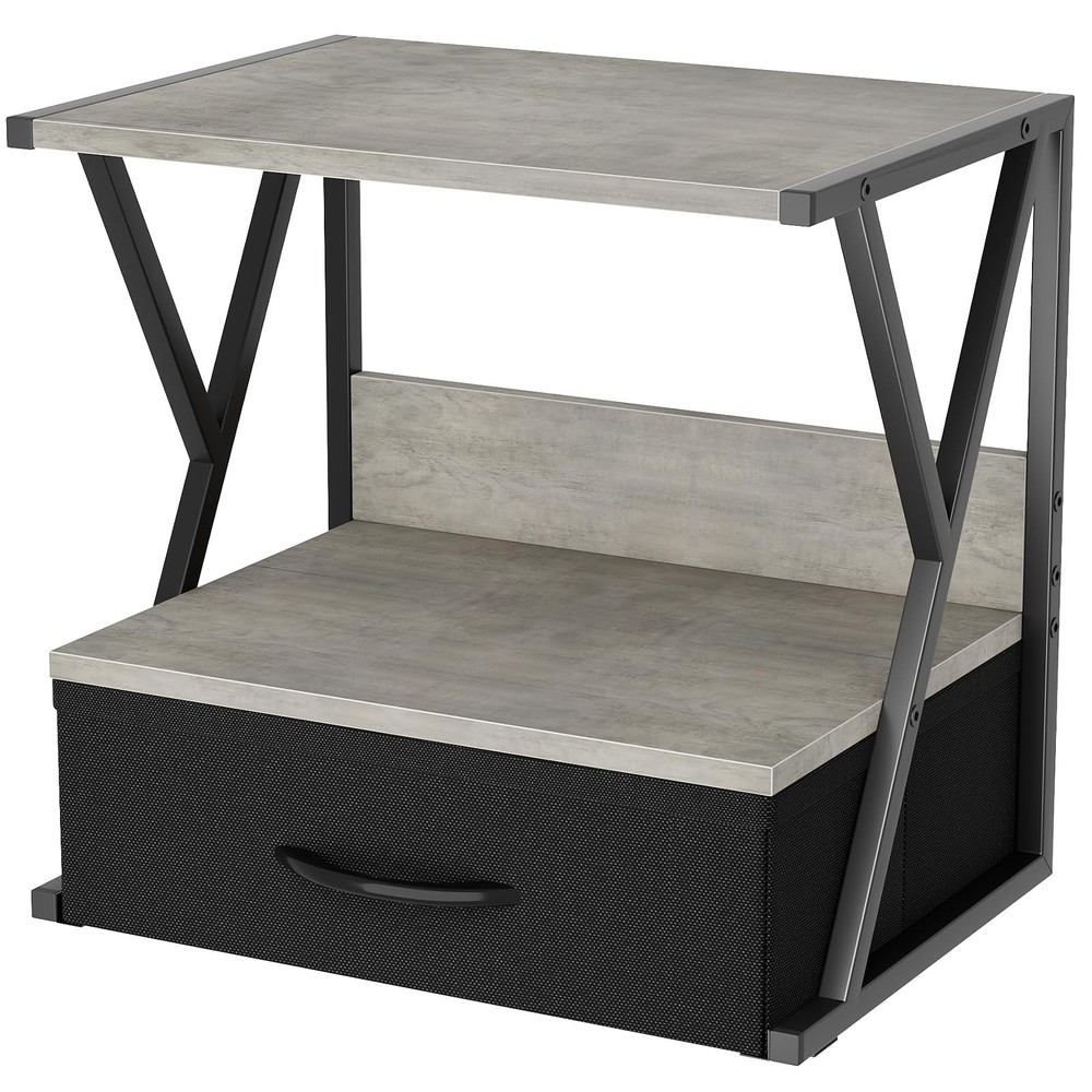 aboxoo Printer Stand for Desk with Storage Drawer, 2 Tier Desktop Or Under De...