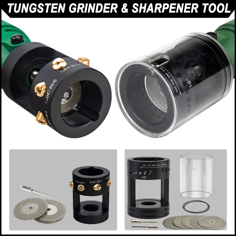 Tungsten Electrode Sharpener Grinder Multi-Angle Offsets Head Tool TIG Welding