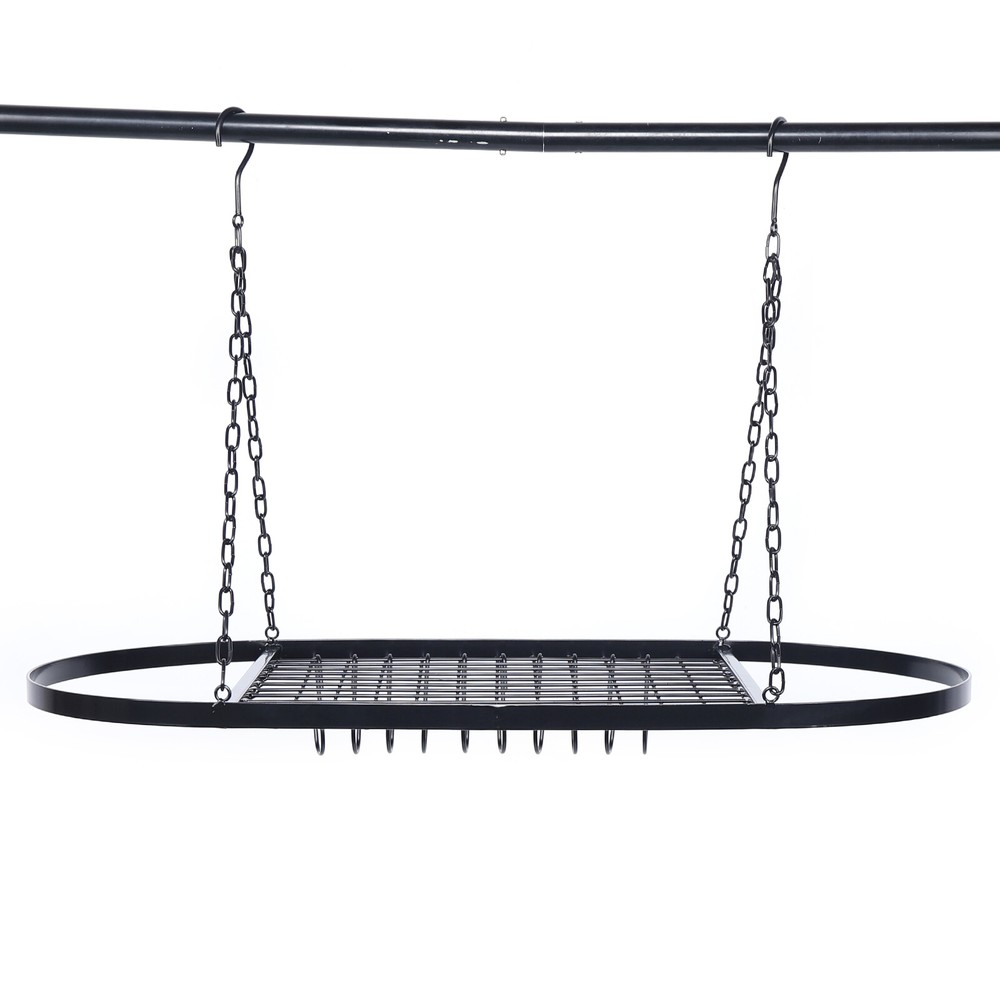 Hanging Pot Holder Pan Hanger Iron Kitchen Rack Cookware Storage Shelf Organizer