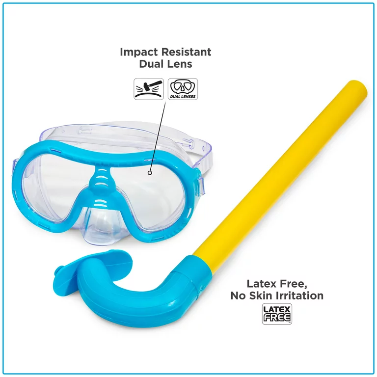 Dolfino Octopus Blue 5-Piece Swimming Sport Google Set w/Backpack