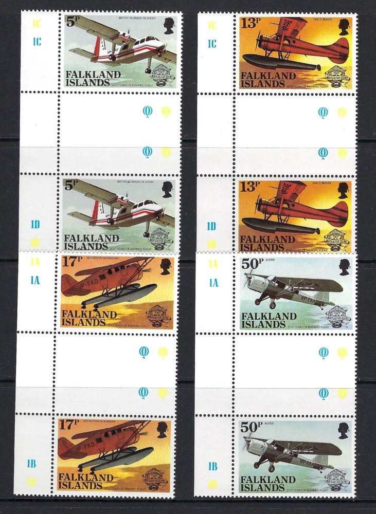 FALKLAND ISLANDS #383-86 MINT, VERY FINE GUTTER APIRS