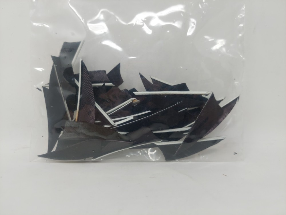 37 Count Bullseye Feathers 2" Right Wing: Shield Whisper Solid PSE Black