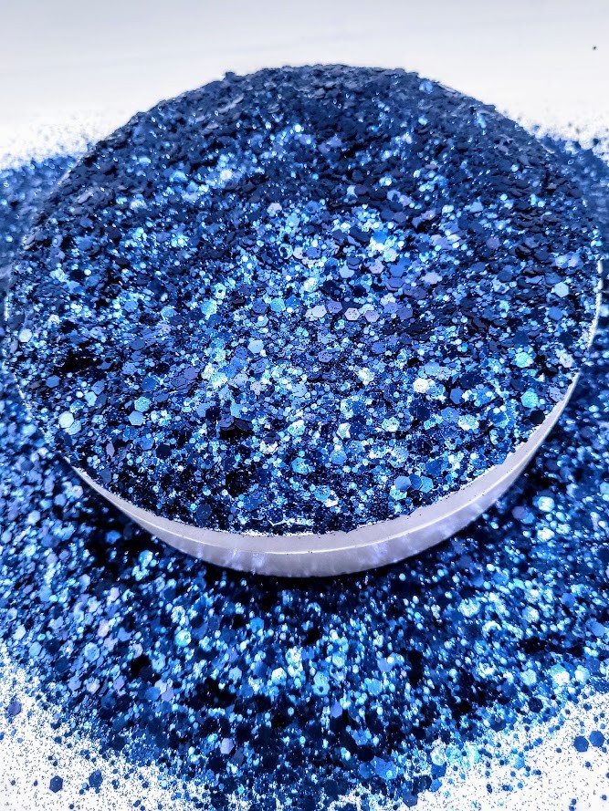 Metallic Chunky Dark Blue Glitter - Dark Nova 3 oz.