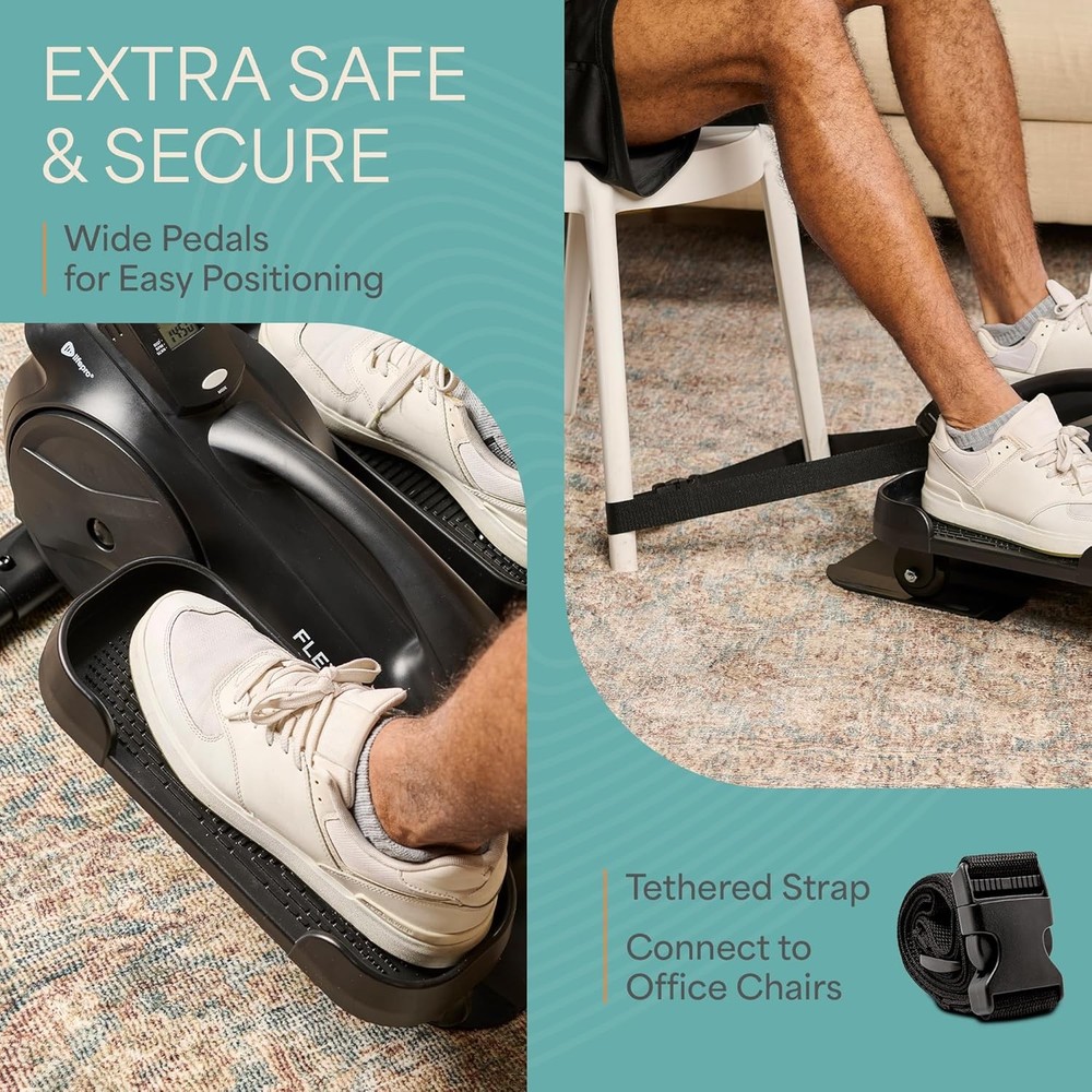 Under Desk Elliptical Exercise Machine with or without Red Light, Seated Pedal