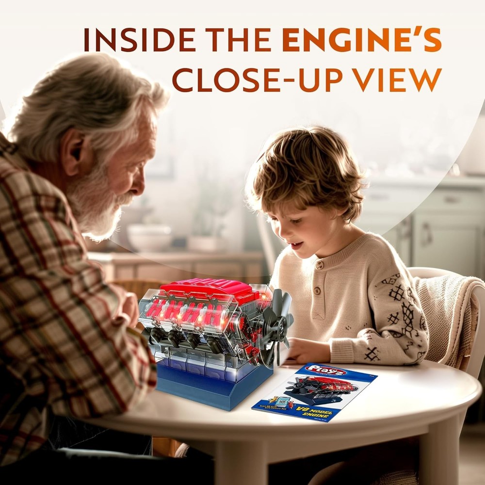 V8 Combustion Engine Model Kit That Runs - Build Your Own STEM Mini V8 Model ...