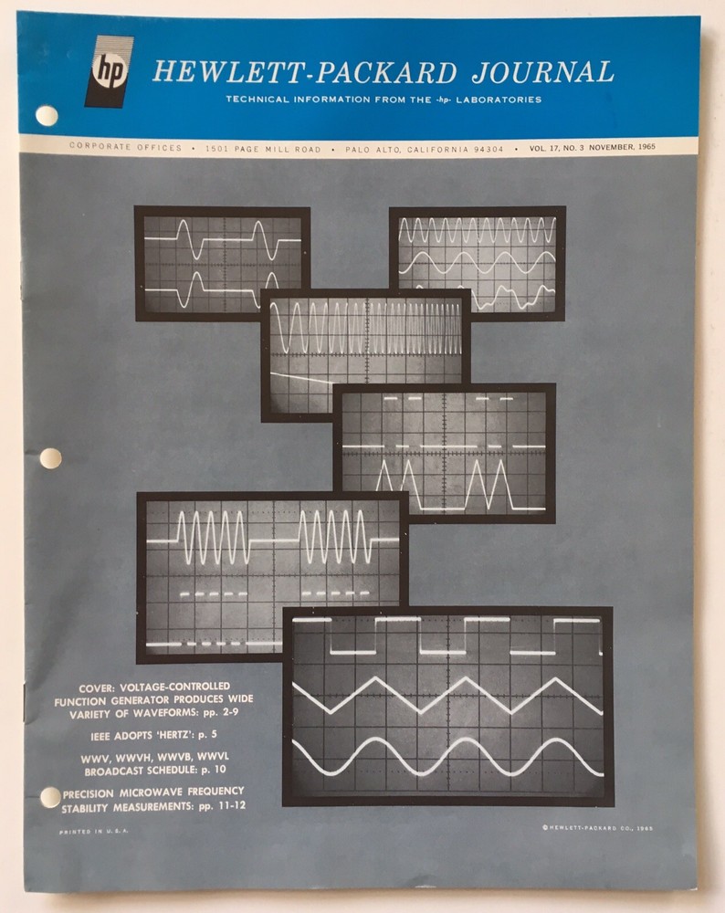 Hewlett-Packard Journal November, 1965