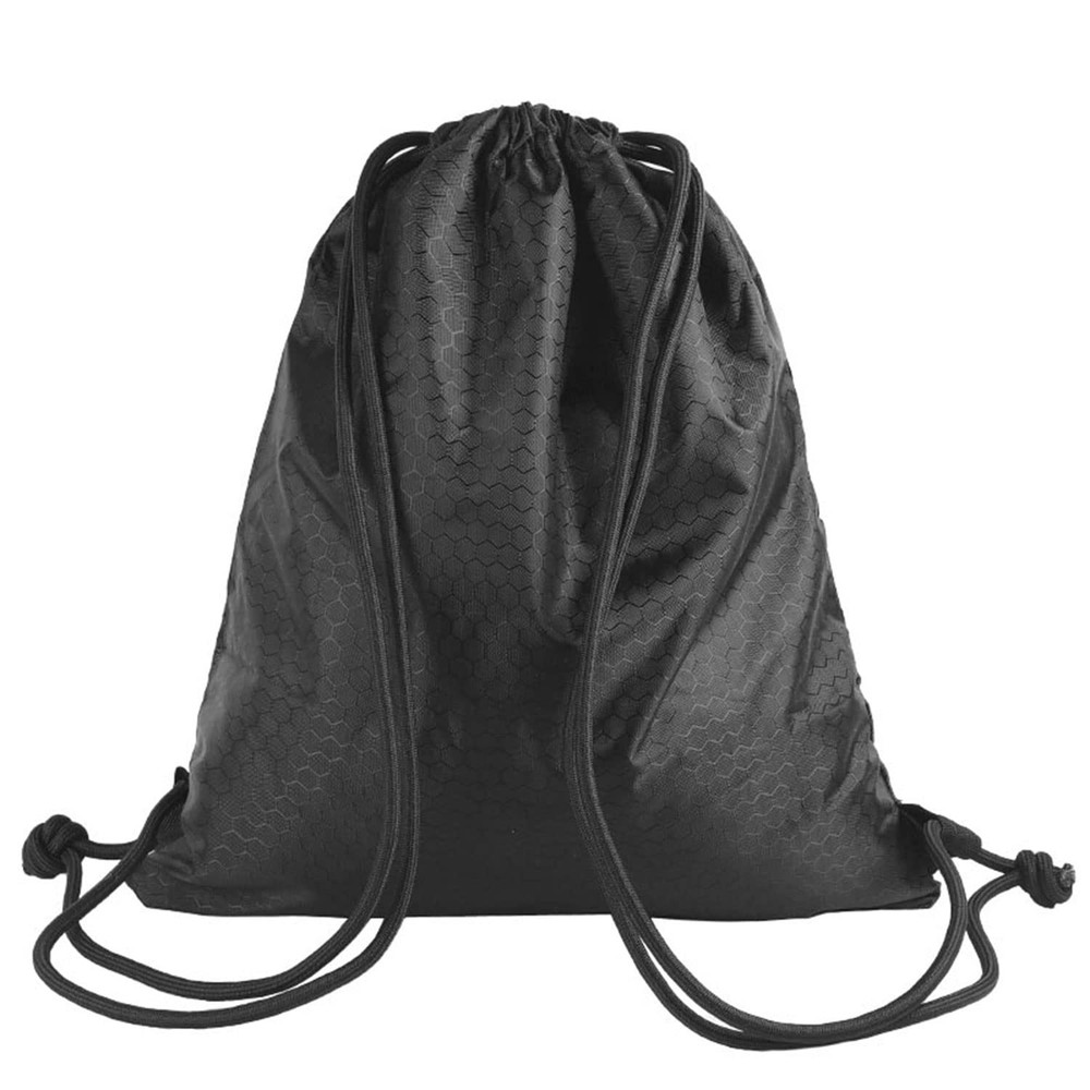 Drawstring Backpack Bag, Waterproof Draw String One Size, Black, Upgraded