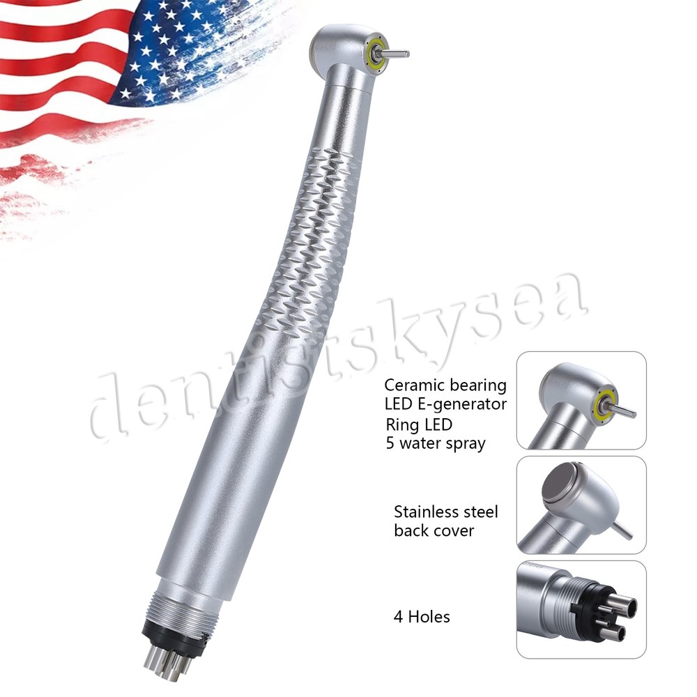 Dental Ring LED Optic High Speed Handpiece E-Generator Shadowless 4 Hole