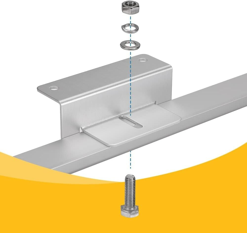 Lightweight Anodized Solar Panel Z Brackets - 16 Units for Off-Grid Applications