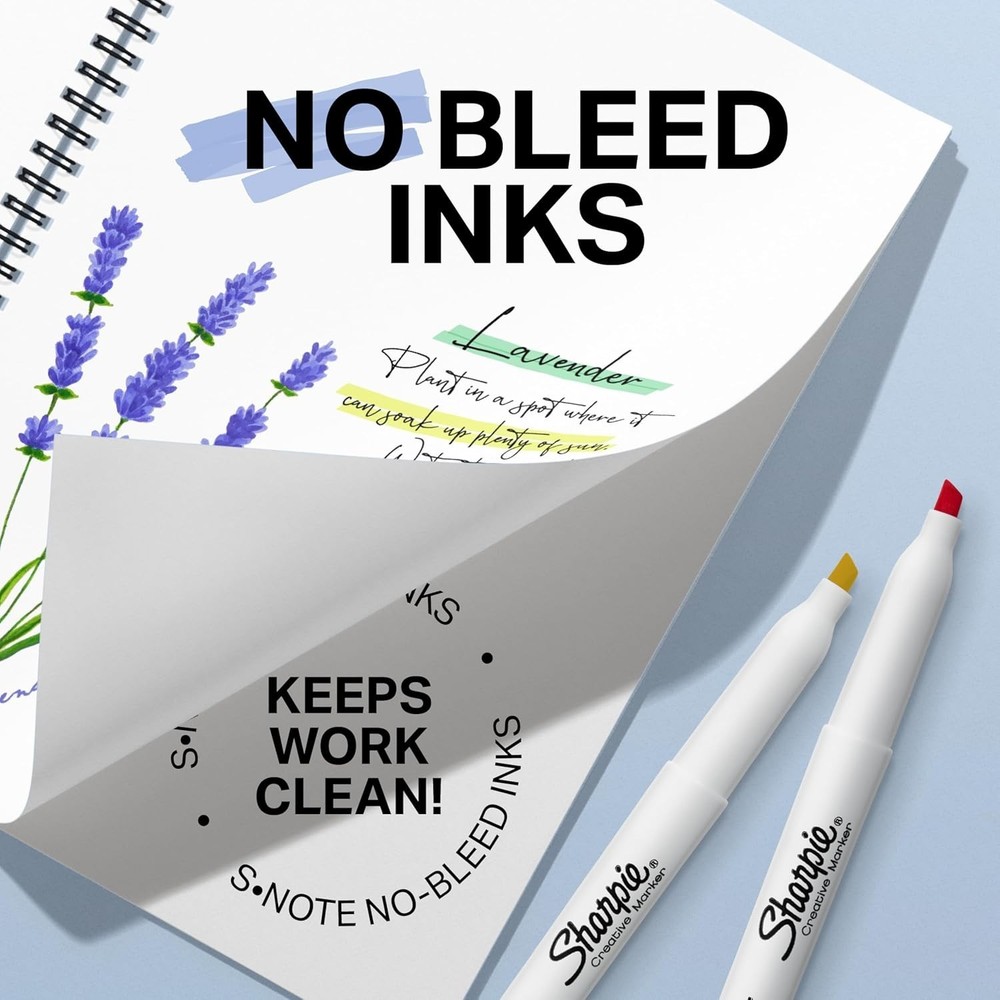 S-Note 24 Count Creative Markers & Pastel Highlighters - Chisel Tip Assortment