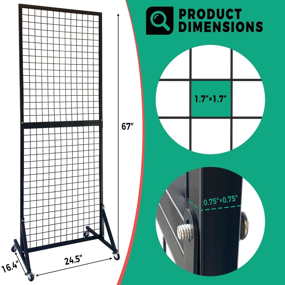 Fordable grid wall panel display stand- 5.5”*2” wire display shelves for merc...