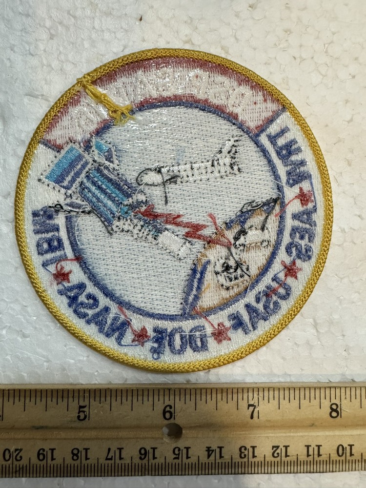 Vintage NASA Space Shuttle Patch- DSP SAT 16 - TRW - AES - USAF- IBM