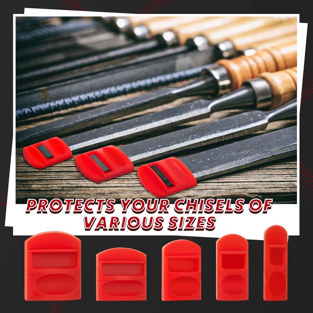 20 Pcs Soft Silicone Chisel Edge Guard Set Silicone Chisel Tip Tool Protector...