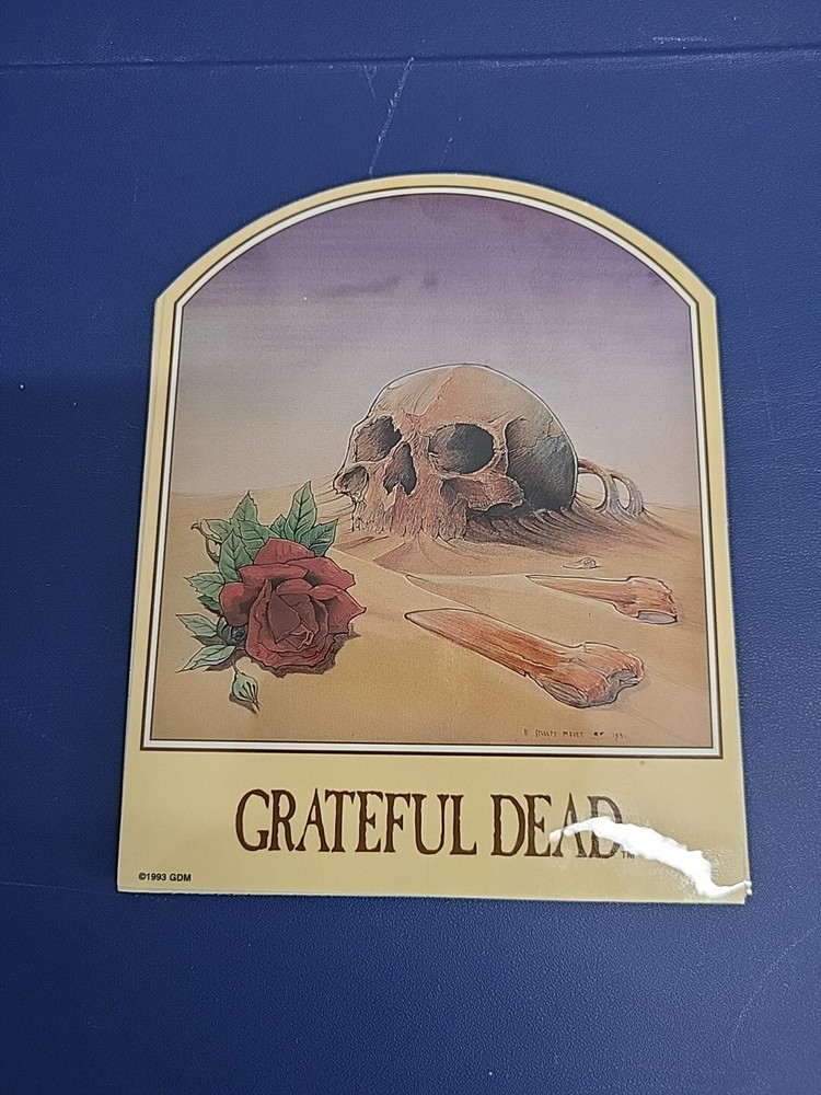 Greatfull Dead 1993 Sticker Skull Rose
