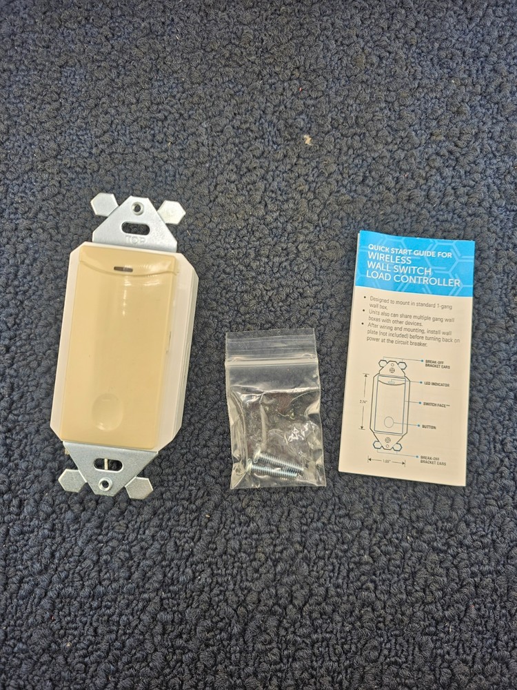 SENSORWORX SWX-851-IV: Wireless Ivory Wall Switch 1 Button Light Controller