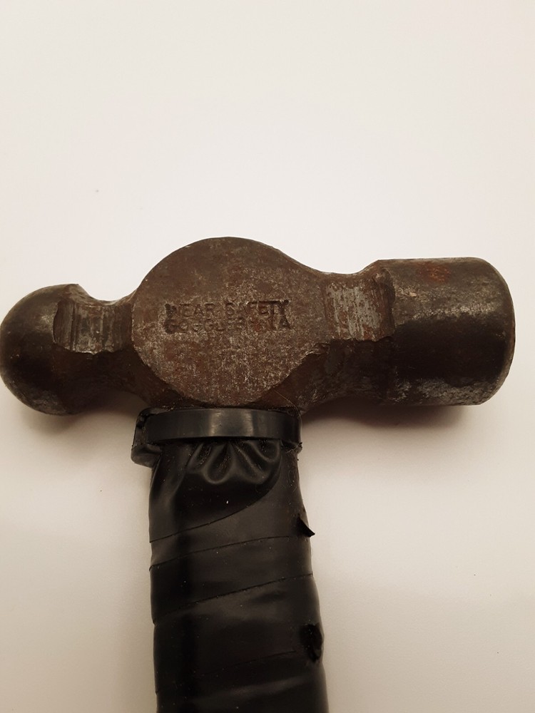 2 Vintage Ball Peen Hammers 13" & 11" handle