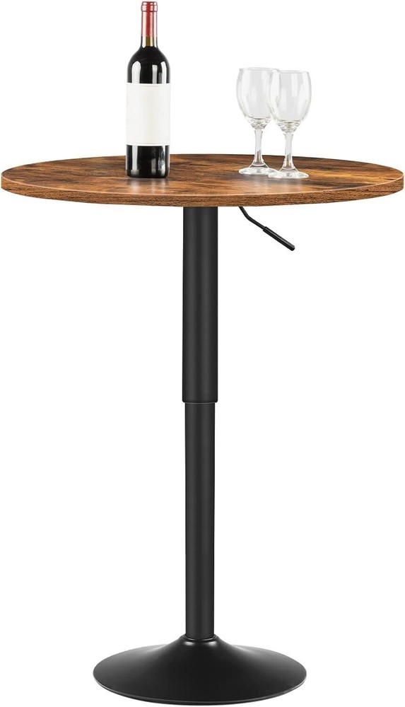 Bar Table Height-Adjustable Round Pub Table 27-35.4 Inches with Sturdy Base
