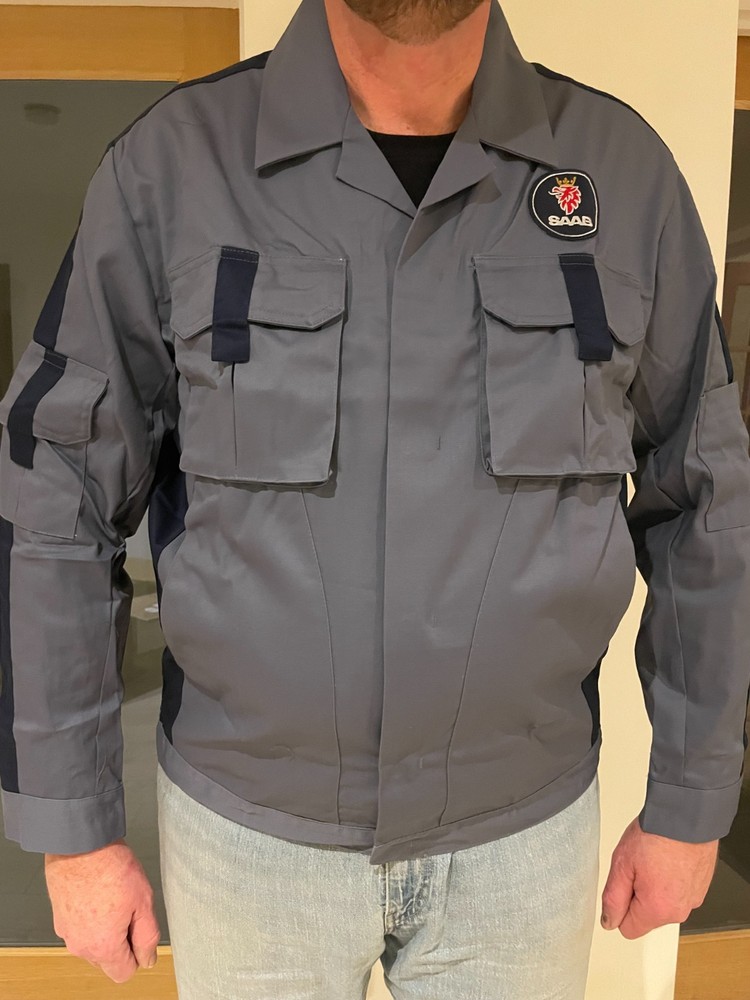 SAAB Genuine Workshop Mens Workwear / Garage Short Jacket - Postman Blue