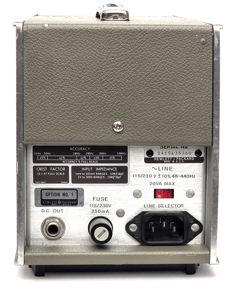 HP Keysight 3400A Analog RMS AC Voltmeter, opt.1 Tested, Working, Latest Version