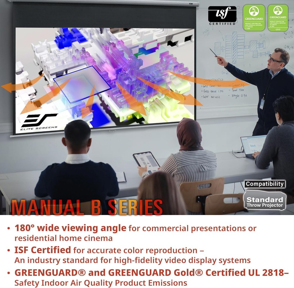 Elite Screens Manual B, 100-INCH Pull Down Projector Screen 100 INCH