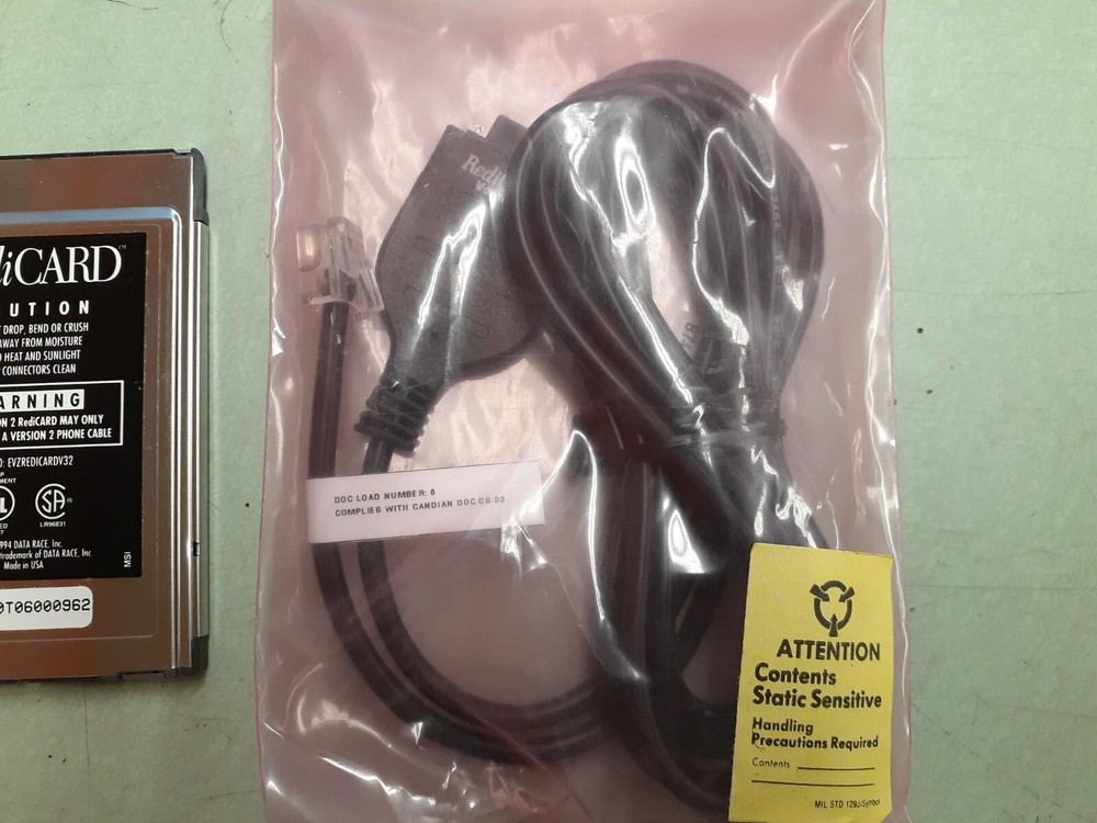 RediCARD EVZREDICARDV32 Data/Fax Modem Card + User's Guide + Cable