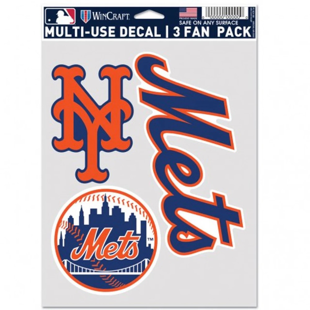 New York Mets Decal Multi Use Fan 3 Pack