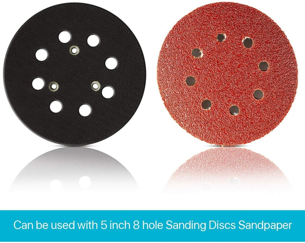 5" 8-Hole 3-Screw Hook and Loop Sanding Pad Orbital Sander Backing Replacement