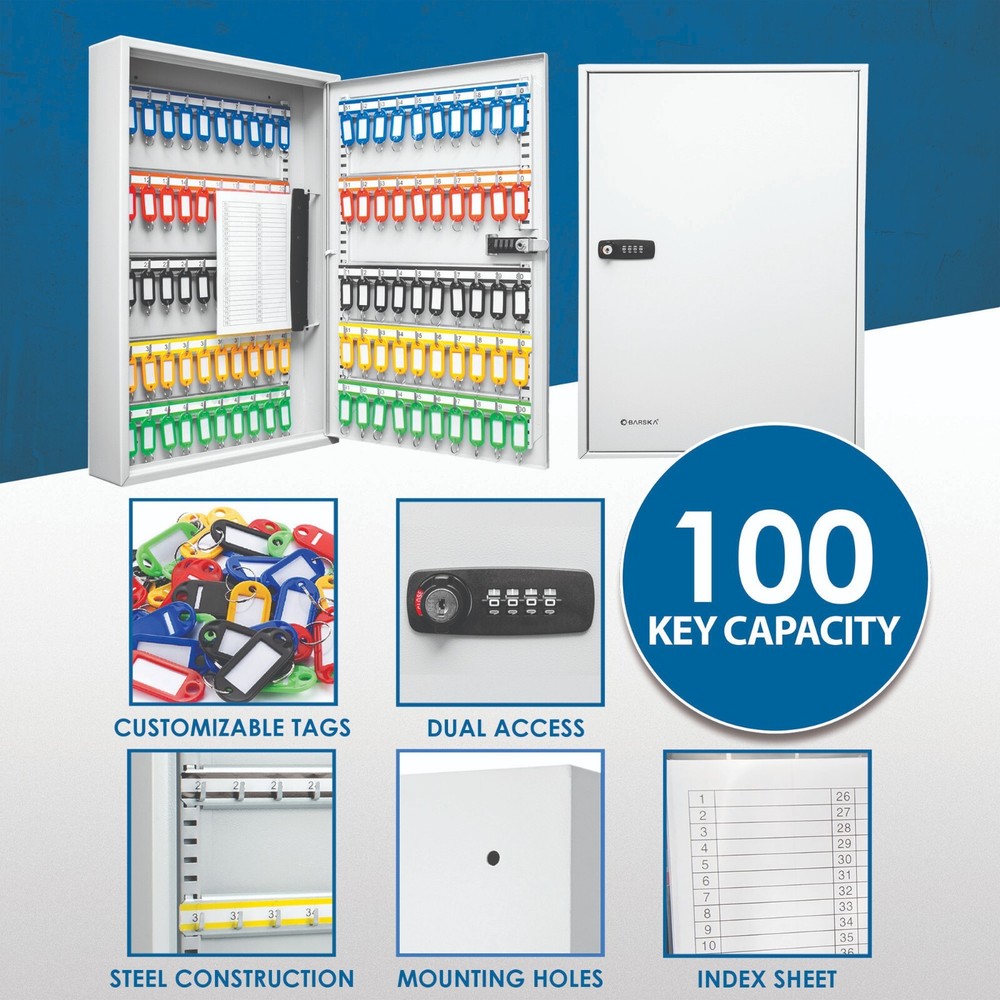 Winbest 100 Key Combination Lock Safe Storage Box Wall Mount Cabinet WB61030
