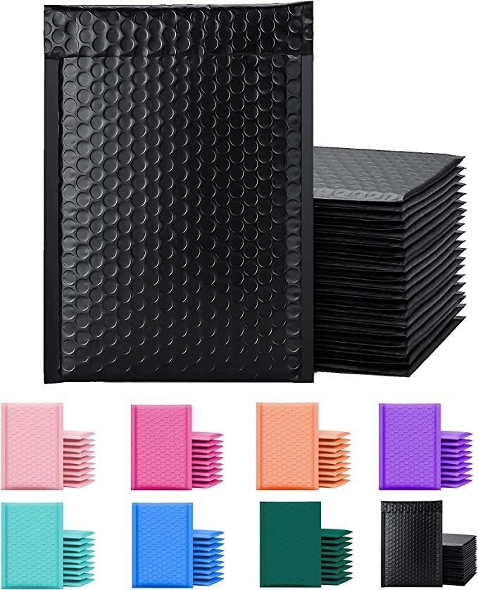 SuperPackage® 250 #0 6 X 9 Poly Bubble Mailers Padded Envelopes-Black