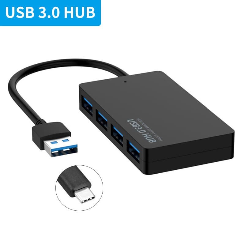 High-Speed USB 3.0 Hub Multi Splitter 4-Port Multiple Expander Adapter Computer
