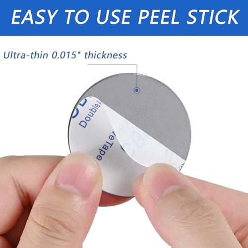 Phone Magnets - Universal Metal Plates, 2 Rectangular and 2 Round with A white