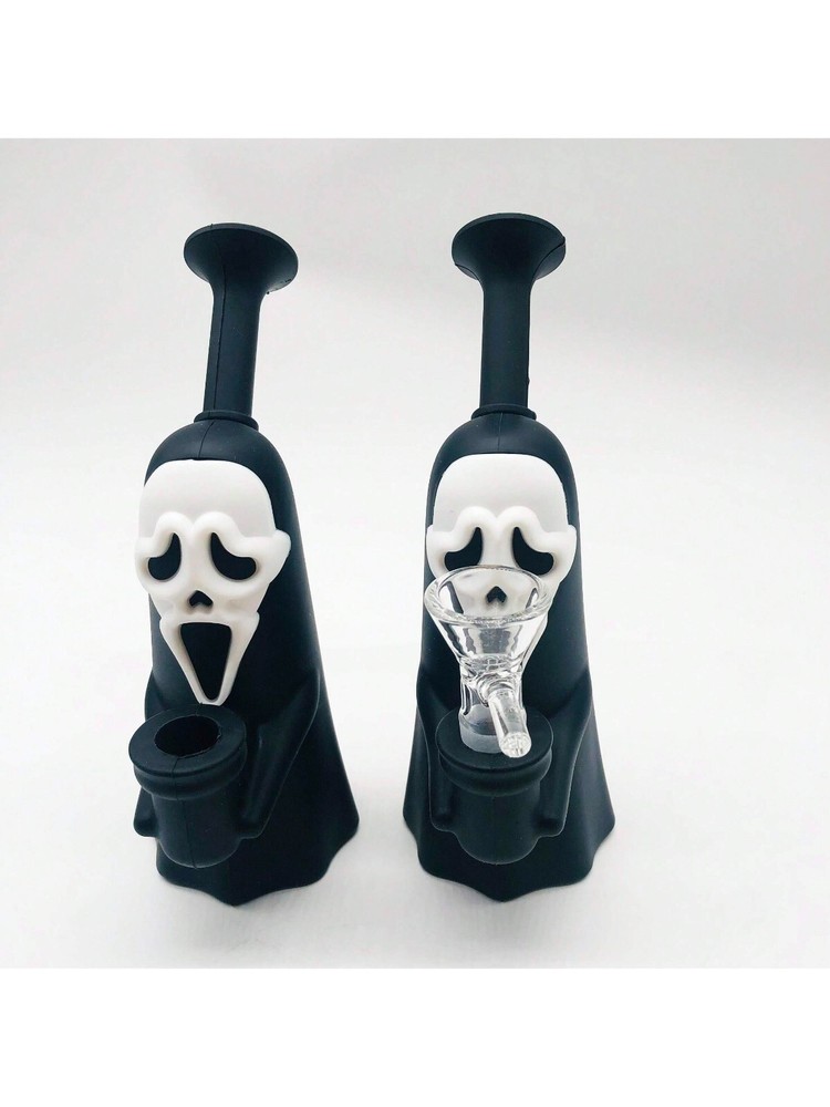 Silicone Smoking Hookah, 6.3" Ghost Style Silicone Hookah, Heatproof Silicone